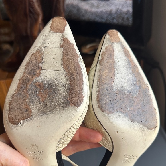Gucci vintage Black and White Women\'s Heels. Italian size 40. Tom Ford Era. Sz 9